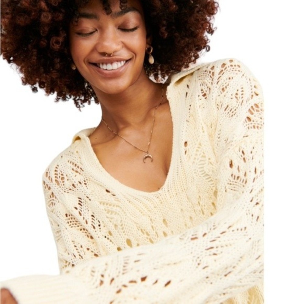 Free People Cream Knit Mini Dress - Picture 4 of 11